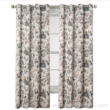 Room Darkening Grommet Curtain Drapes Floral Pattern